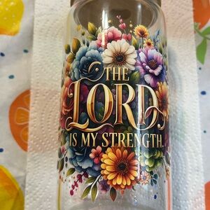 Floral Inspirational Glass Tumbler